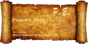 Peppert Erik névjegykártya